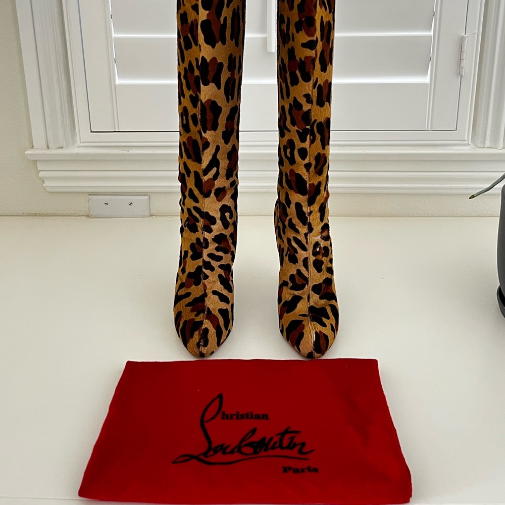 Christian Louboutin leopard boots